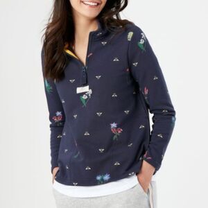 NEW! Joules Pip Bee Print Sweatshirt Navy Pollen size US 4